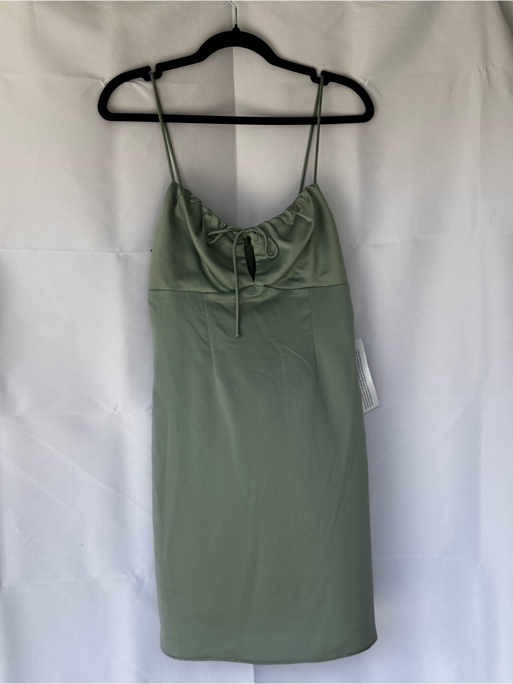 Topshop Sage Green Tie-Front Slip Dress